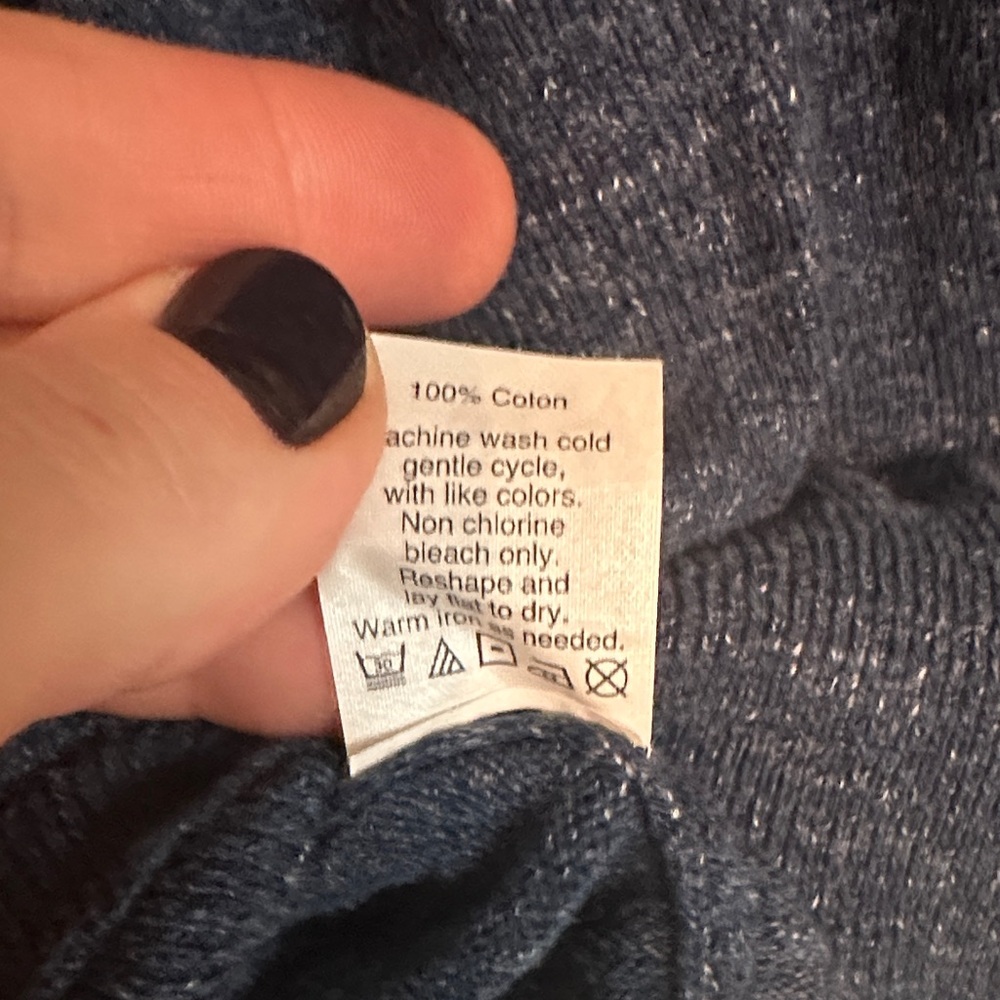 J. Crew Men's 100% Cotton V-Neck Sweater - Deep Blue -Size Large - Picture 5 of 9